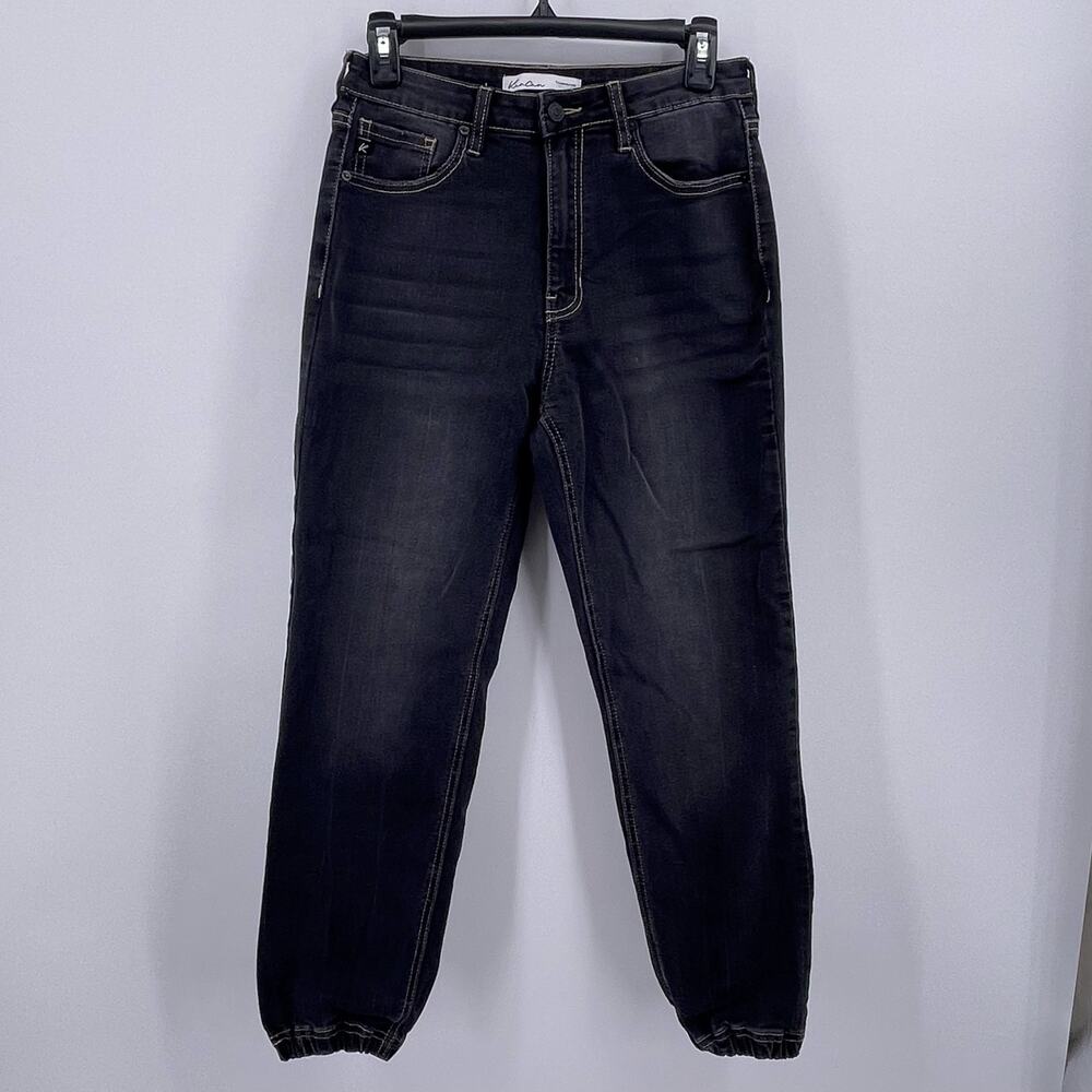 KanCan Sz 26 Muted Black Denim Joggers Jeans Pants High Rise Stretch Maurices